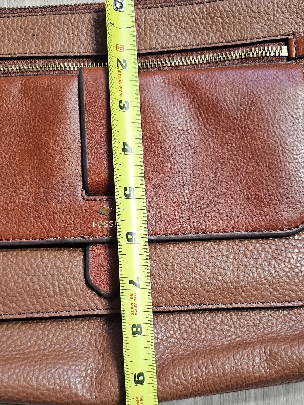 Fossil Two-Tone Tan and Brown Leather Crossbody Bag - Picture 5 of 10